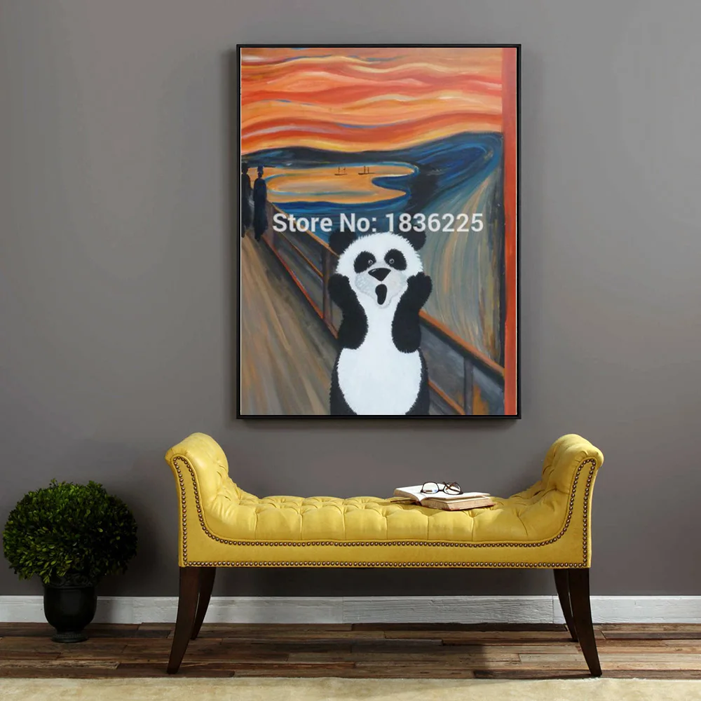 Ручная работа крик панда картина маслом на холсте картина для декора имитация живописи Ван Гог Пейзаж Фреска