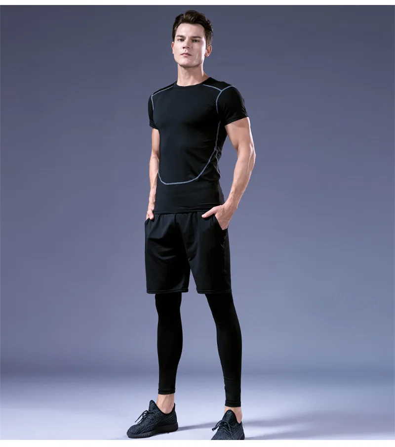 Sports Running T shirt Quick Dry Men gym shirt Workout Fitness Sports Running Athletic Top Sportswear ropa deportiva hombre