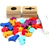 3D Shape Matching Games Feel Find Icons Wooden Tile Puzzle Toys Set Recessed Game Panel Jigsaw Education Learning Toys For Kids 5