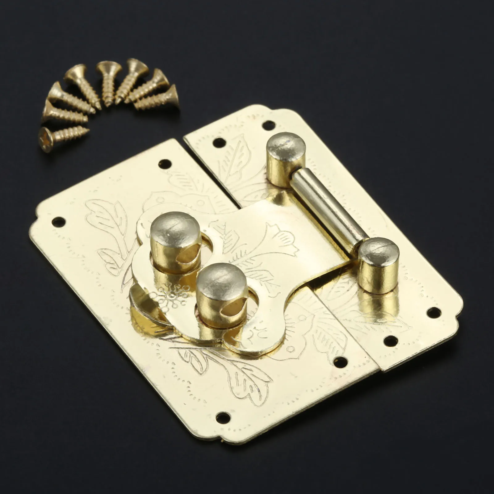 Vintage Furniture Clasp Buckle Lock Box Hasp Lock Catch Latches for Jewelry Box Suitcase Furniture Hardware 53*45mm with Screws