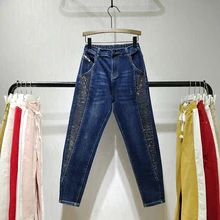 Свободные тонкие брюки Осенние новые женские повседневные брюки с высокой талией