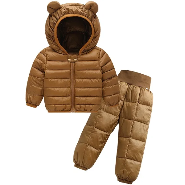 Winterjas jongen/зимнее пальто для мальчиков и девочек детское пуховое пальто Зимние куртки верхняя одежда для девочек детская одежда комплект из 2 предметов doudoune fille - Цвет: S0755-Brown