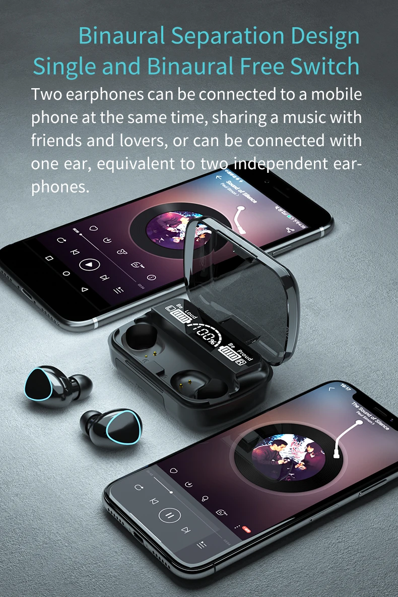 Tws bluetooth fones de ouvido com controle