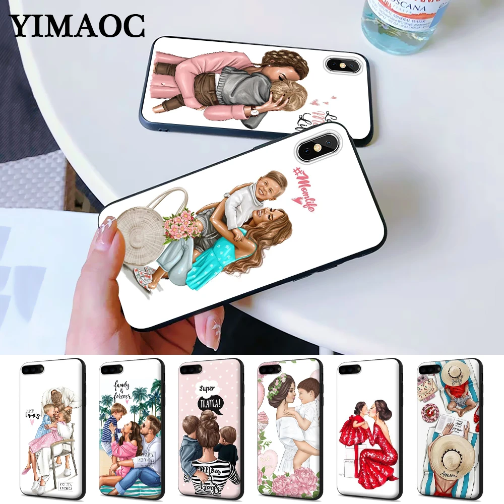 

Super mom girl Colorful Cute Silicone Case for iPhone 5 5S 6 6S Plus 7 8 X XS Max XR