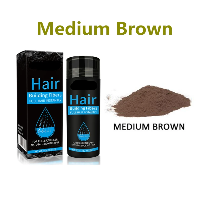 Medium brown MO в форме тюльпана от Аутентичные волос кератина волокна спрей 27,5g 4 цвета порошок выпадения волос строительство оптимизатор волос плотная роста волос - Цвет: Medium brown
