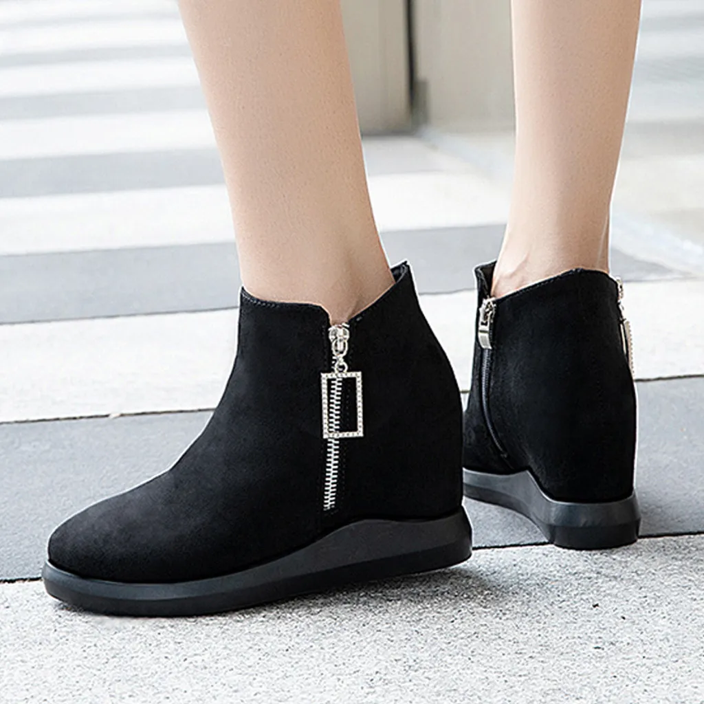 Женская обувь кроссовки на молнии сбоку женские Ботинки Martin ботинки танкетке с