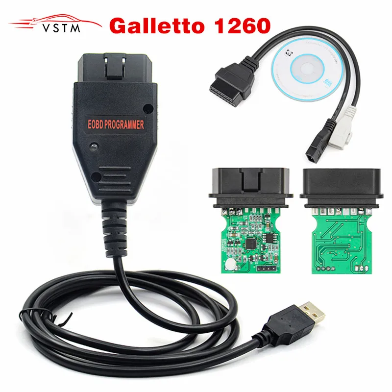 Инструмент для настройки чипа ECU Galletto 1260 EOBD/OBD2/OBDII Flasher Galleto с FTDI FT232RL чтение
