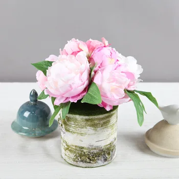 

Imitation Flowers Peony Potted Plant Large Size Herbaceous Peony Foreign Rose Wedding Office Ornaments Green Plant Simulated Gre