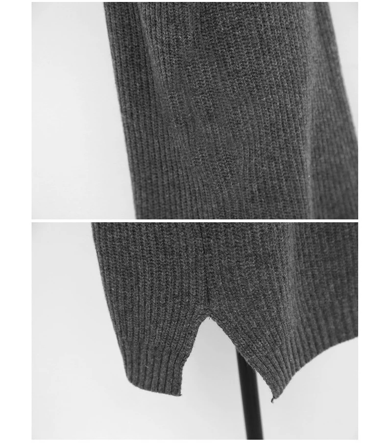 FRSEUCAG высококачественный кашемировый вязаный жилет с высоким воротником без рукавов женский длинный Модный Универсальный жилет Горячая Распродажа пуловер