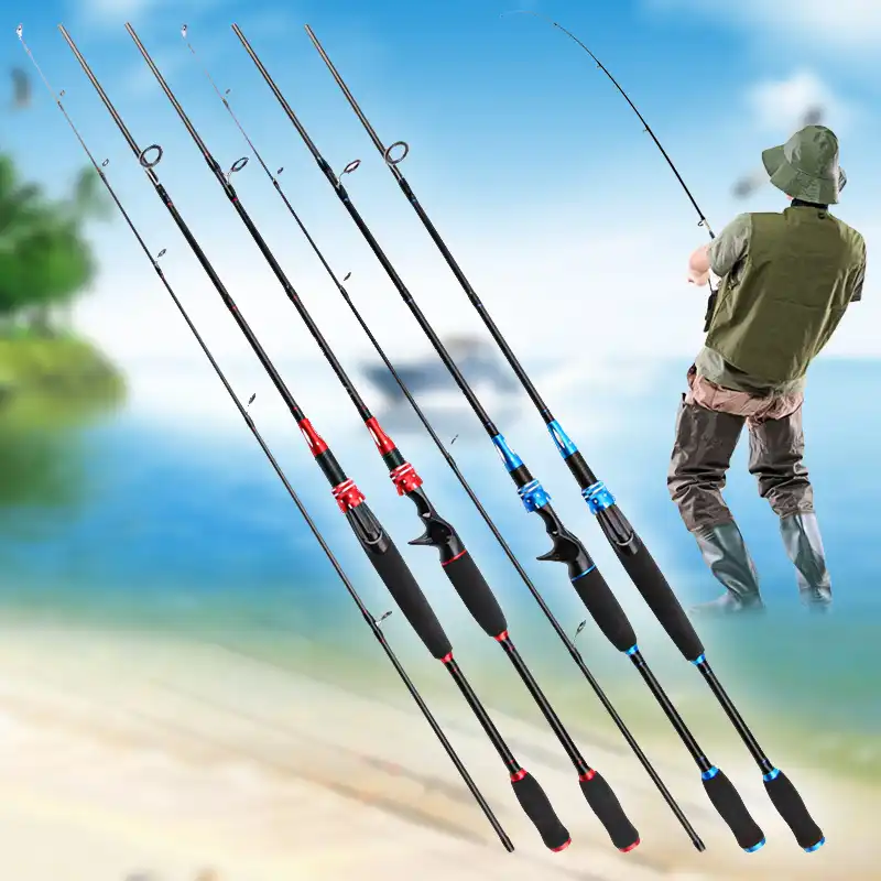 portable spin fishing rod carbon fiber lure spin fishing pole