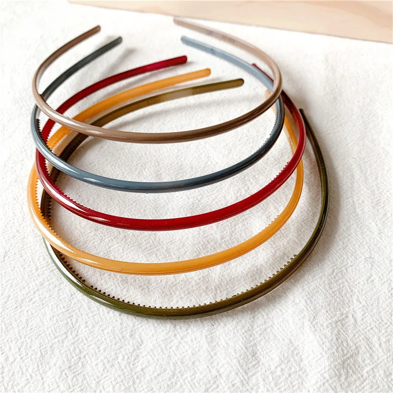 

Fashion Korean Hair Hoops For Women Girls Macaron Color Hairband Solid Plastic Thin Narrow Head Band Candy Color Headwear 2 PCS