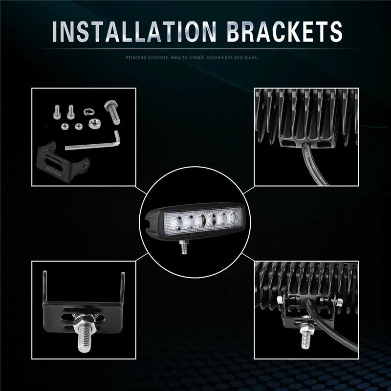 6 дюймов 18 Вт светодиодный рабочий светильник светодиодный светильник бар светодиодный светильник Однорядный Точечный светильник внедорожник ATV противотуманный светильник внедорожный