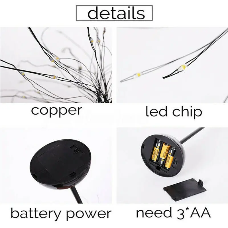 Dreamestone 100LED Одуванчики лампа USB/батарея фейерверк Starburst светильник домашний декор Сказочный мерцающий светильник s свадебное Рождественское украшение