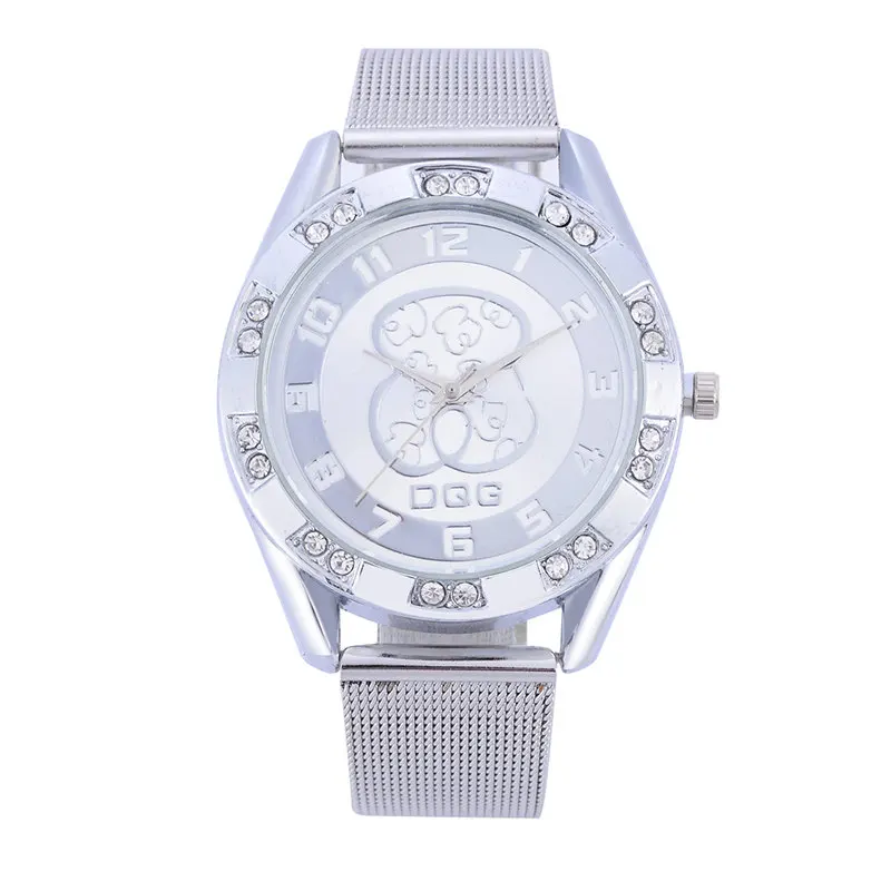 Kobiet zegarka Лидер продаж Новые женские часы топ-бренд часы с медведем повседневные стальные со стразами спортивные кварцевые часы reloj mujer