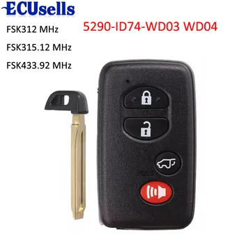 

3+1/4 B Smart Remote Key FSK312MHz FSK315.12MHz FSK433.92MHz -5290-ID74-WD03 WD04 for Lexus for Toyota Crown Camry 2010-2013