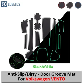 

Door Groove Mat For VOLKSWAGON VENTO Interior VW Accessories Anti-Slip Mat Gate Slot Coaster Car Interiors Gel Pad Rubber Mat