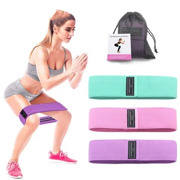 

3PCS Fitness Resistance Bands Wide Exercise For Booty Legs Traning Circle Squats Anti-Slip Rolling Unisex Workout Yoga Band