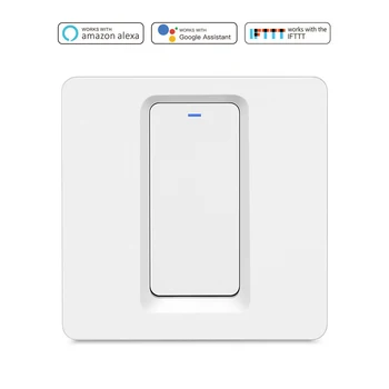 

Wifi Wall Touch Switch 1 Gang EU No Neutral Wire Required Switches Smart Single Wire Wall Switch Works With Alexa