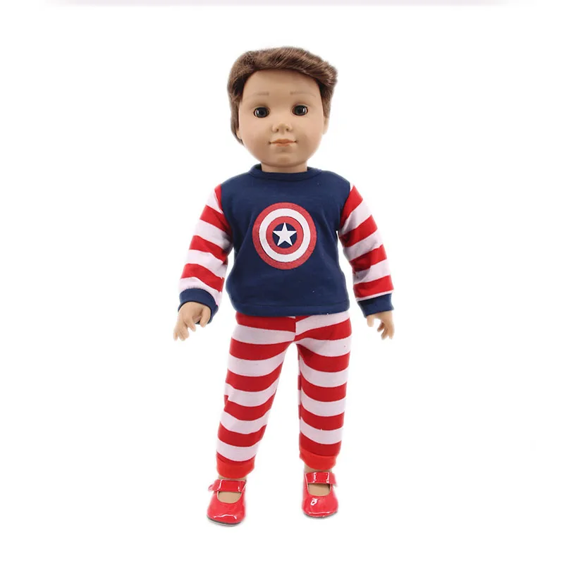 Hero Series Spider-Man Superhero Pajamas For 18 Inch American 43Cm Born Baby Our Generation Doll Clothes Christmas Birthday Gift - Цвет: n526