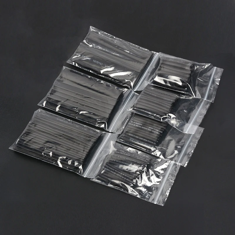 

127pcs 2:1 black heat-shrinkable flame retardant insulation heat shrink tubing tube sleeving wire cable