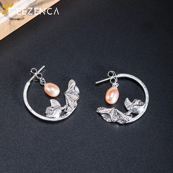 

Natural Pearl Lotus Earring For Women S925 Silver Flower Stud Earrings Fine Jewelry Cute Trendy Party Gift Original Design