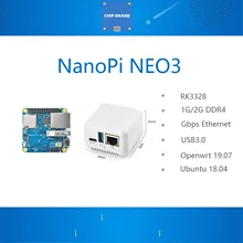 Nanopi neo3 mini placa de desenvolvimento rk3328 gigabit ethernet porto 1gb/2gb memória openwrt/lede dropship