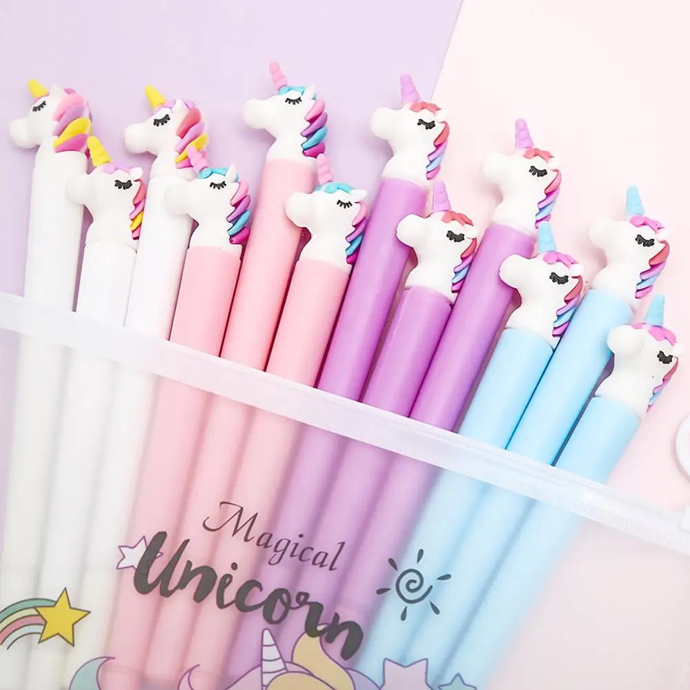 

8/100Pcs Set Colored Cartoon Unicorn Cute Kawaii Gel Pen Funny Kawai Stationary Office Accessory Stationery School Supply Thing