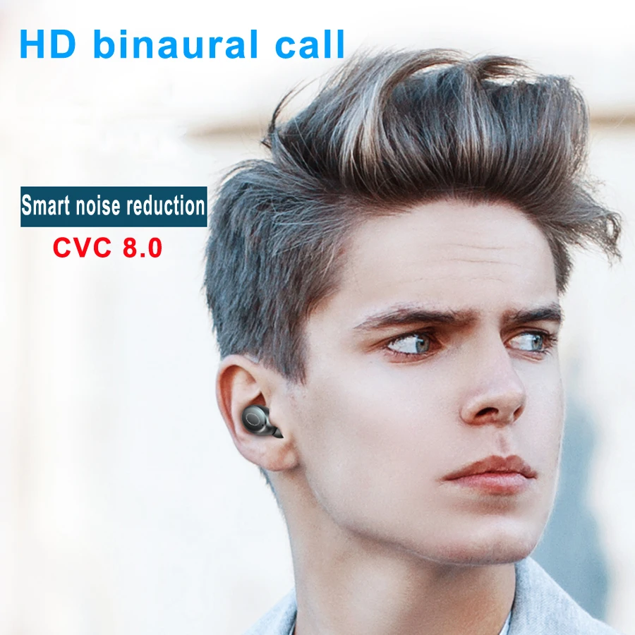 Bluetooth наушники с сенсорным управлением, беспроводные наушники, Hi-Fi, 8D, стерео, бас, гарнитура, громкая связь, бинауральные звонки, вкладыши с зарядным устройством