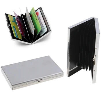 

1PCS Stainless Steel Credit Card Holder Women Wallet Metal Case Men Slim Anti Protect Travel ID Cardholder