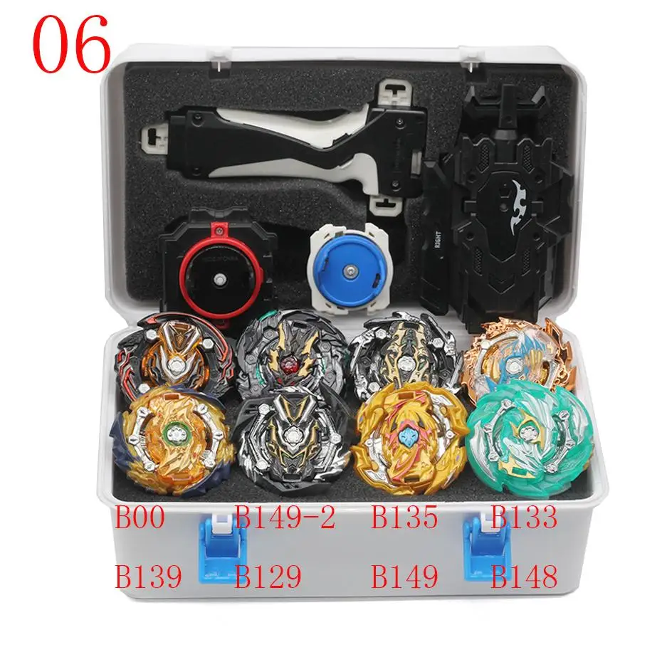 06 Новая игра Beyblade Burst Сплит B-149 Арена Bayblade набор металлический Fusion Combat Gyro 4D с 4 пусковыми установками, может вращаться верхнее лезвие игрушки - Цвет: 06