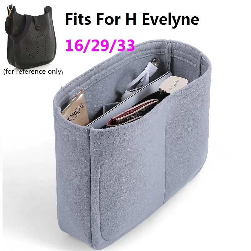 Fits for Evelyne Saddle Felt Cloth Insert Bag Organizer Makeup Handbag Organizer Travel Inner Purse Portable Cosmetic Bags