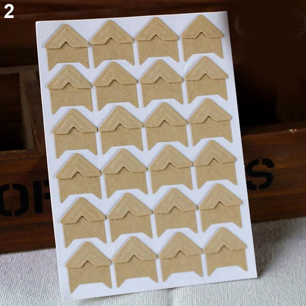 120Pcs Retro Multicolor Corner Sticker Self-Adhesive Photo Frame Corner Sticker Craft Scrapbook Album Decor DIY Accessories