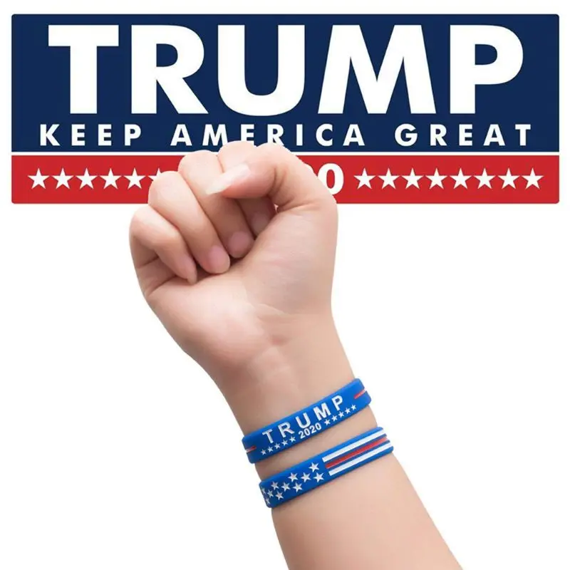 Новинка 10 шт Trump Keep America Great for President набор силиконовых браслетов унисекс