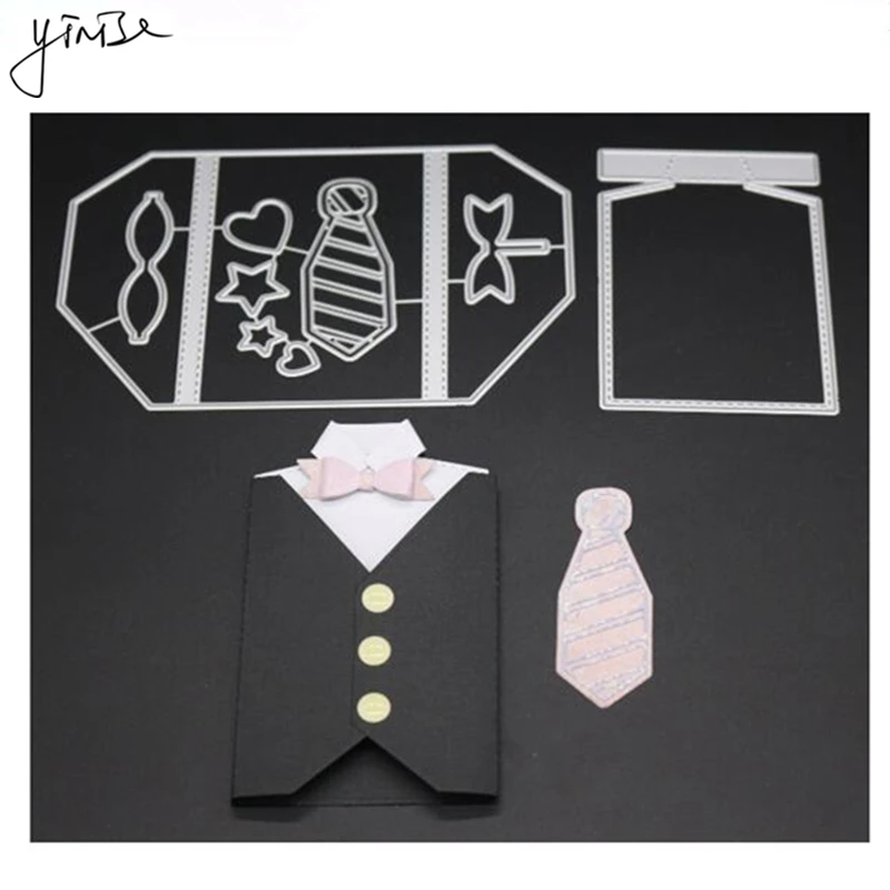 

YINISE Metal Cutting Dies For Scrapbooking Stencils MEN'S SUIT SCRAPBOOK DIE CUT DIY Album Cards Decoration Embossing Die Cuts