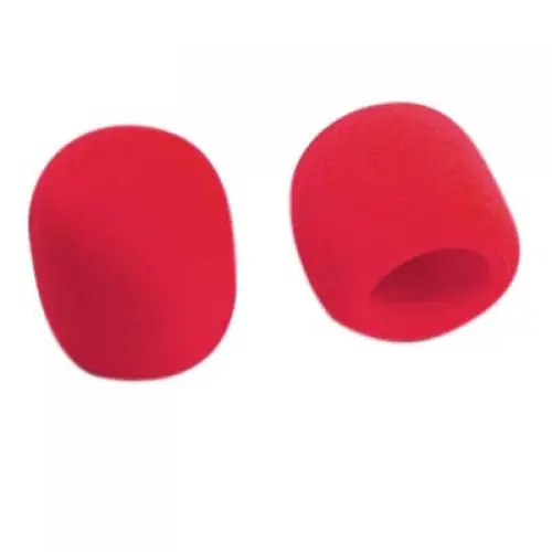 2pcs Red Microphone Grill Foam Cover Mic WindShield Protector