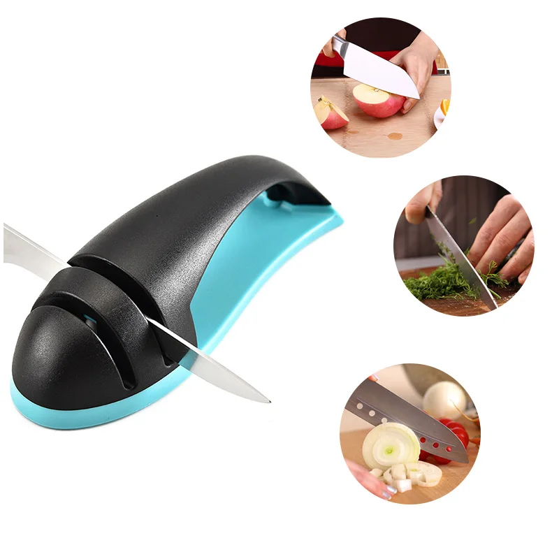 2-Slot Knives Sharpener Tool Straight Blades Serrated Blades Sharpening Kitchen Tools SLC88