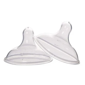 

2pcs Soft Silicone Pacifier Shape Safe Breastfeeding Milk Extractor Nipple Shield Transparent Round Breast Pad Reusable Washable