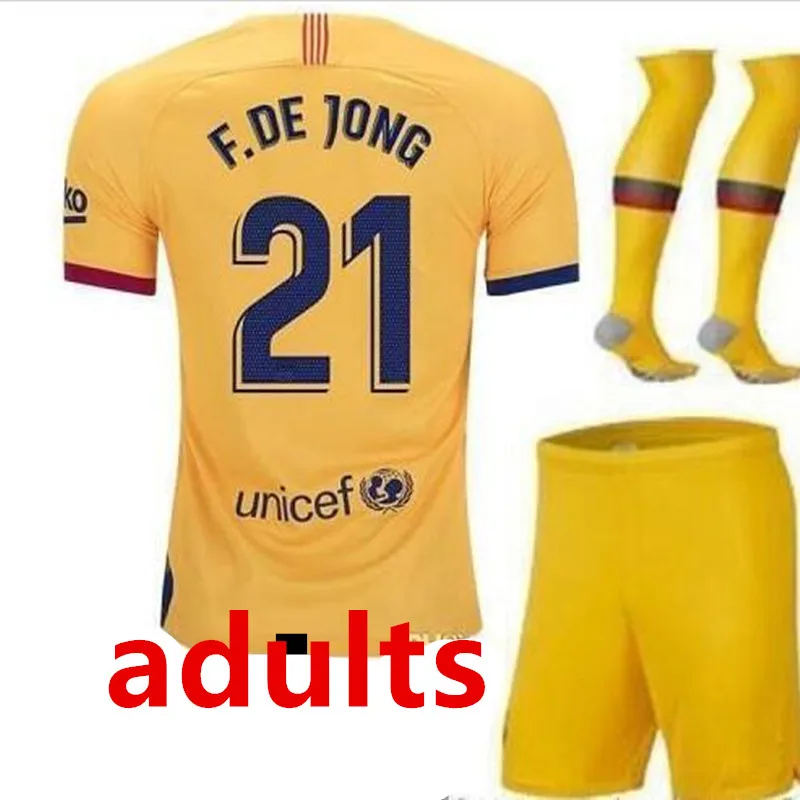 19 20 взрослых комплект Barcaed Jersey soccer F. DE JONG GRIEZMANN MESSI SUAREZ ARTHUR COUTINHO VIDAL I. RAKITIC футбольная рубашка