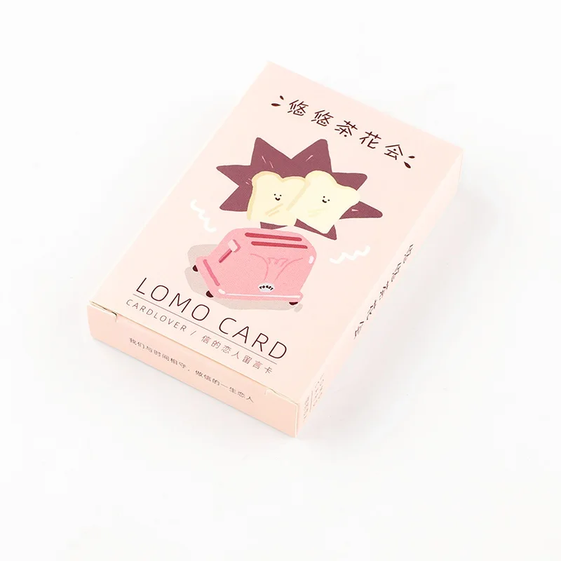 28 Pcs/Set Creative Tea Party Series Lomo Card DIY Cartoon Mini Postcard Birthday Gift Card Message Card 52*80mm