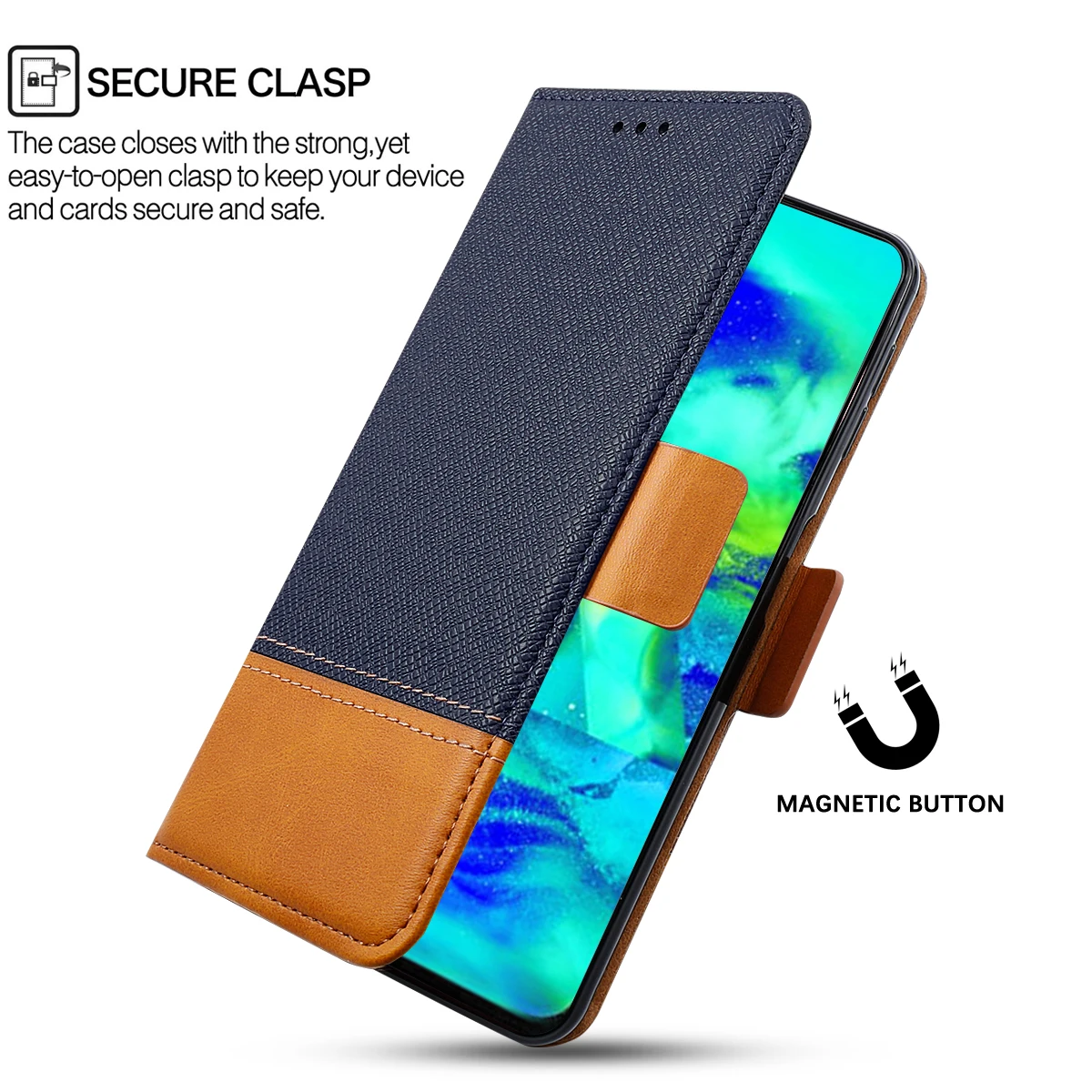 Чехол контрастного цвета для UMIDIGI A5 Pro(), чехол для телефона из искусственной кожи с откидной крышкой и подставкой, чехол-кошелек с держателем для карт для UMIDIGI A5 Pro