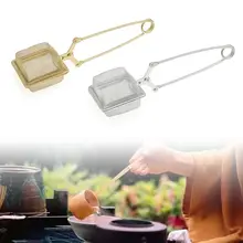 Ситечко для чая квадратной формы с ручкой и сеткой для заваривания листьев, блокирующие фильтры