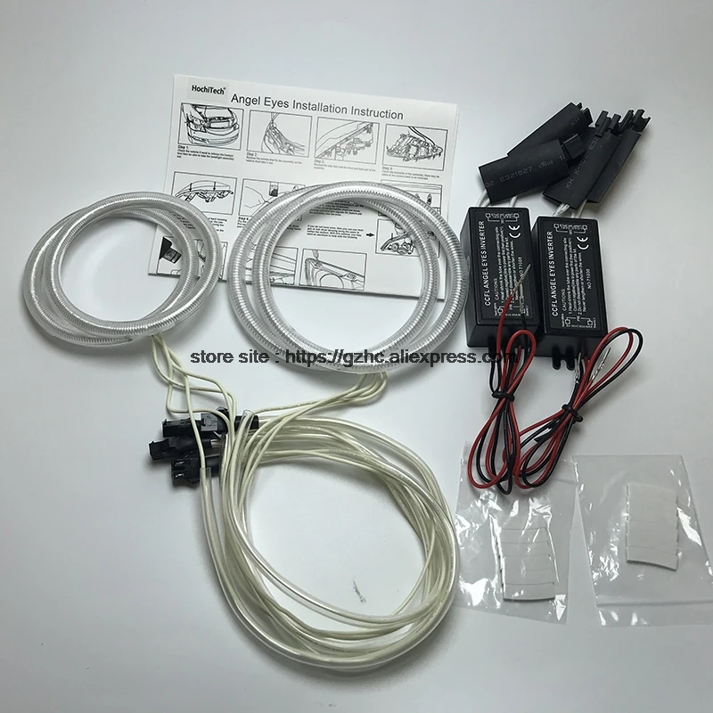 HochiTech для Fiat PUNTO mk2 1999-2010 ультра яркий дневной свет DRL CCFL ангельские глазки демон глаза комплект Теплый Белый Halo Кольцо