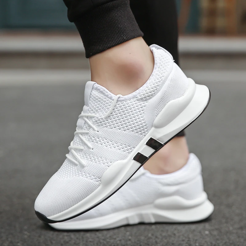 

Fashion Casual Shoes Men Lightweight Black Breathable Shoes Sneakers Mens Comfortable Footwear White Zapatos De Hombre