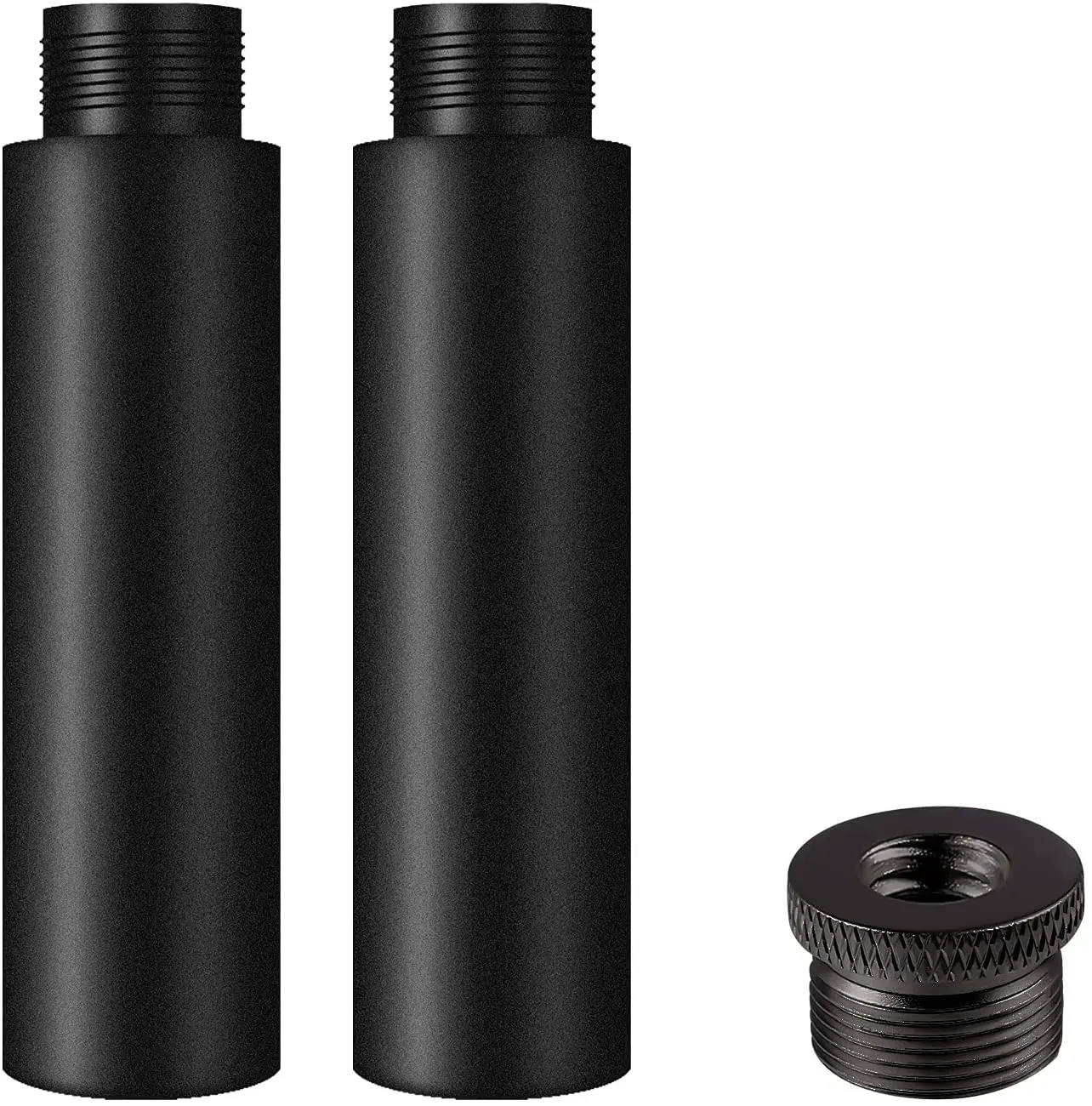 New 2pcs Mic Stand Extension Tubes with 1pc Metal Adapter Microphone