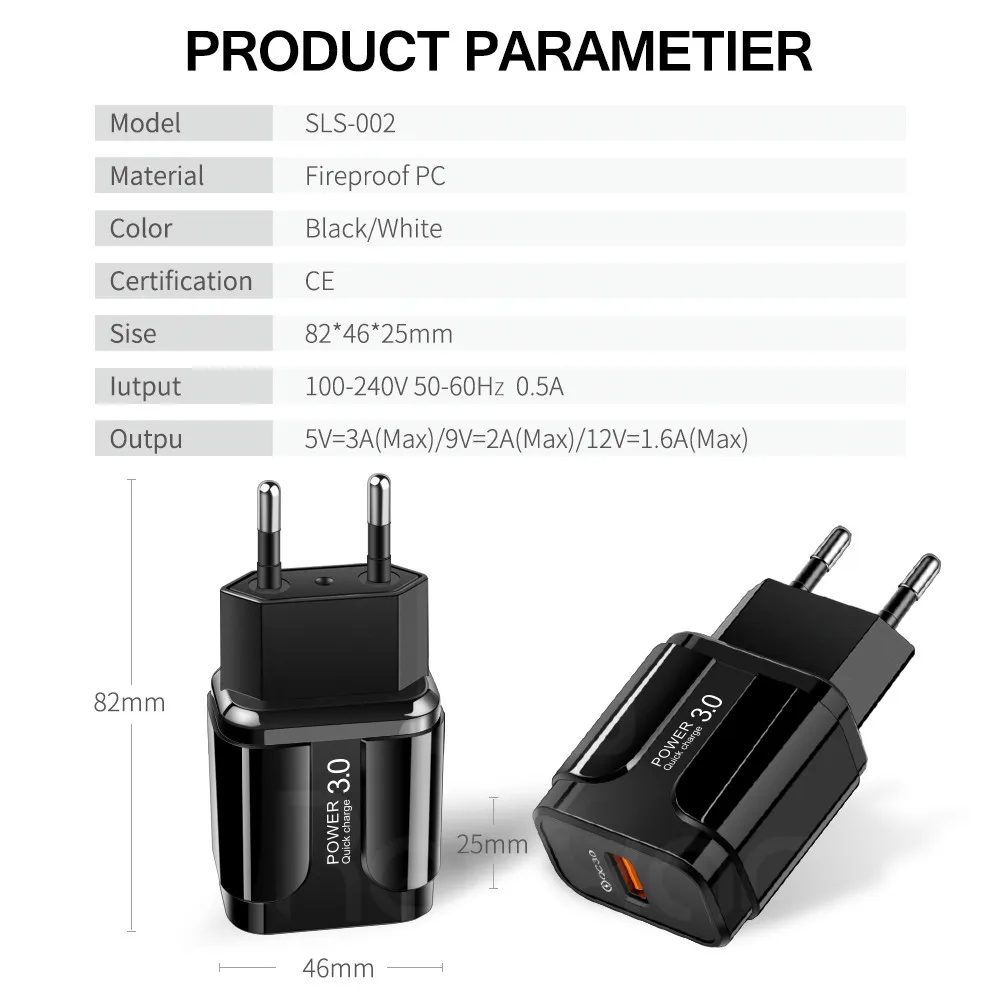 Rexxar 18 Вт Быстрая зарядка 3,0 USB зарядное устройство для iPhone 11 samsung A40 Xiaomi huawei mate 30 зарядное устройство для мобильного телефона QC3.0 быстрое зарядное устройство s