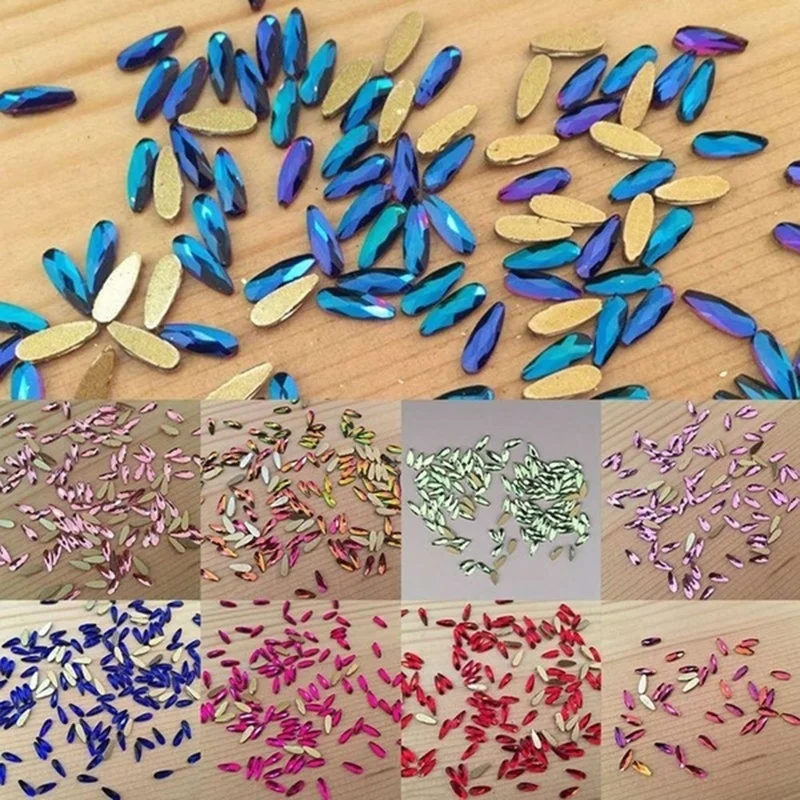 

10Pc/Bag all color Crystal colorful 3D Nail Art Rhinestones Gems Flatback Stones for nail Diy Decorations
