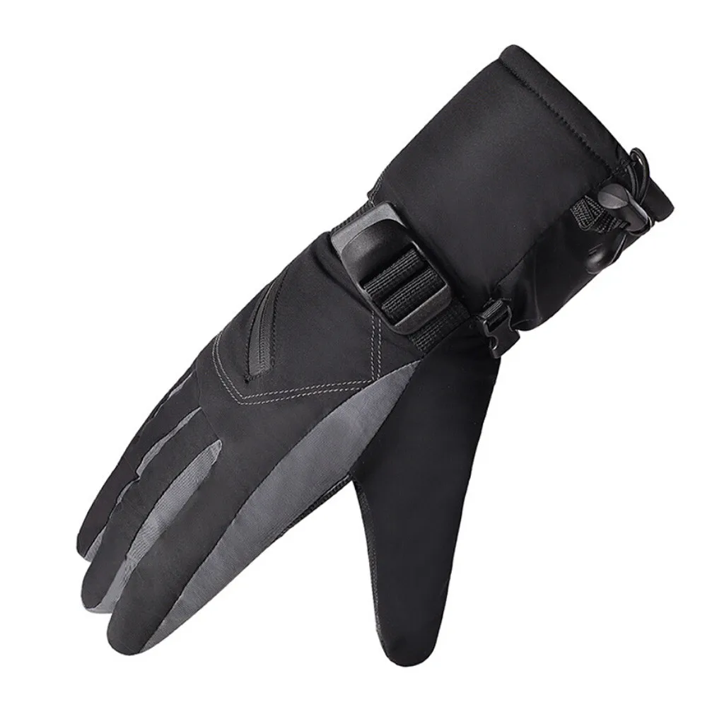 Winter Gloves Non-slip Plush Thermal Waterproof Warm Glove Buckle Winter Men Women Black Mountaineering Cycling Gloves