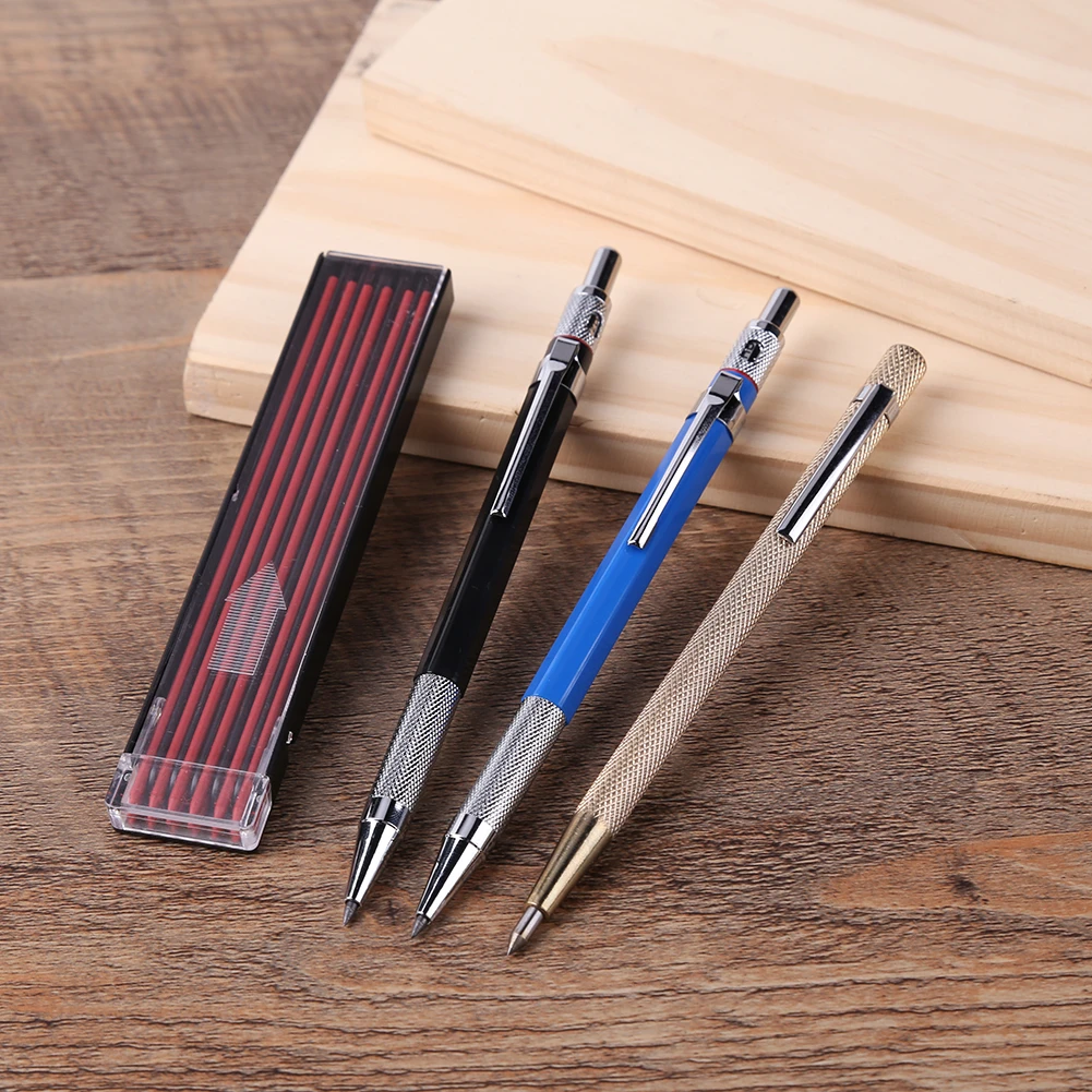 3 PCS 2.0mm Mechanical Pencils with 20 Marker Refills and 1 Piece Carbide Scriber Tool Drawing Lines for Metal//Glass//Cutting Tiles