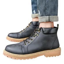 Защитная Рабочая обувь мужские ботильоны в стиле ретро с матовой текстурой и кружевом повседневные рабочие кожаные ботинки botas hombre para senderismo# y4