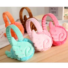 Горячая Распродажа! Модные наушники с милыми крылышками, большие плюшевые наушники с имитацией кроличьей шерсти, милые зимние меховые наушники, зимние аксессуары